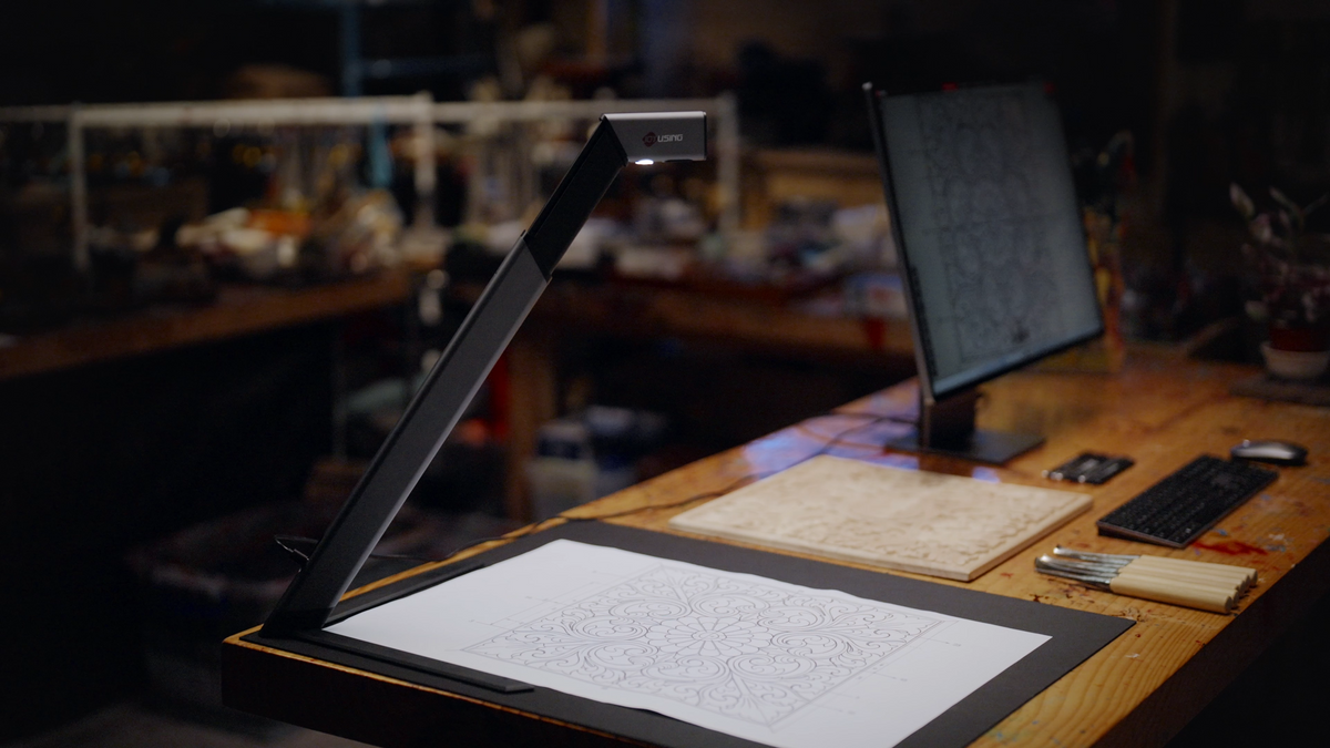 ScanMax 320 scanner on a desk