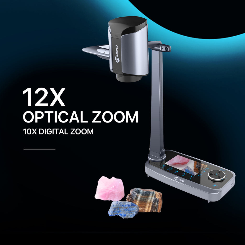 JOYUSING V1X-4K High-Definition 12x Optical Zoom & 10x Digital Zoom Document Camera with 5'' LCD Preview Screen