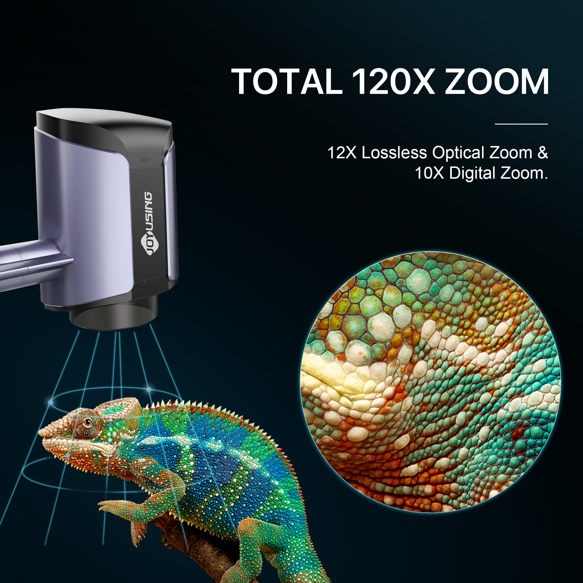 JOYUSING V1X-4K High-Definition 12x Optical Zoom & 10x Digital Zoom Document Camera with 5'' LCD Preview Screen