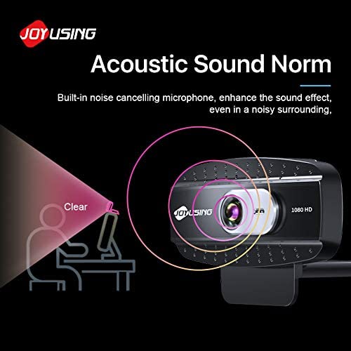 JOYUSING 1080P HD Webcam with Microphone, Advanced Auto Focus, 3MP USB Web Camera with WDR for Streaming, Online Learning, Skype Zoom Teams, PC Laptop Desktop…