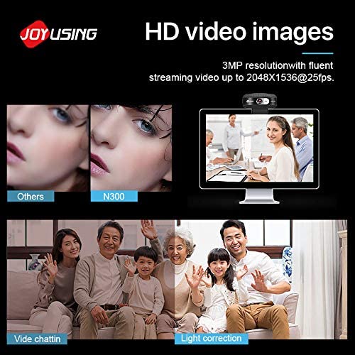 JOYUSING 1080P HD Webcam with Microphone, Advanced Auto Focus, 3MP USB Web Camera with WDR for Streaming, Online Learning, Skype Zoom Teams, PC Laptop Desktop…