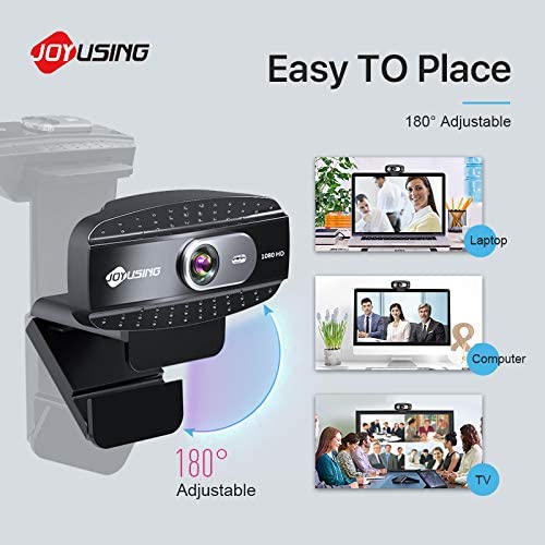 JOYUSING 1080P HD Webcam with Microphone, Advanced Auto Focus, 3MP USB Web Camera with WDR for Streaming, Online Learning, Skype Zoom Teams, PC Laptop Desktop…