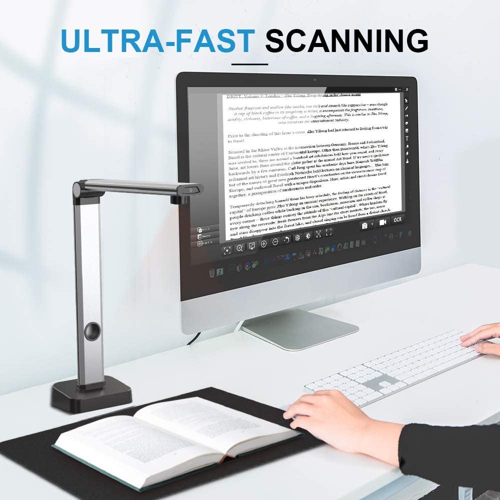 JOYUSING 14MP HD Book & Document Scanner, Auto-Flatten & Capture Size A3,Smart Multi-Language OCR, Pdf, for Online Teaching, Distance Learning and Web Conferencing Not Compatible with Mac OS…