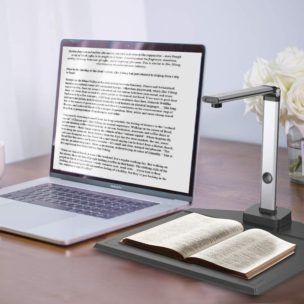 JOYUSING 14MP HD Book & Document Scanner, Auto-Flatten & Capture Size A3,Smart Multi-Language OCR, Pdf, for Online Teaching, Distance Learning and Web Conferencing Not Compatible with Mac OS…
