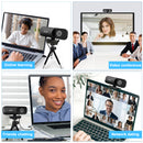 JOYUSING 4K 8MP UHD Webcam with Microphone, 1080P 60fps Autofocus Streaming Webcam, Attached Tripod and Privacy Cover, Black