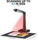 JOYUSING 18MP HD Professional Document Scanner with Auto-Flatten, Book Scanner Machine for Library Office Oline Leanring, Capture A3 A4, Multi-Language OCR, Convert to Word, PDF, Tiff, Excel