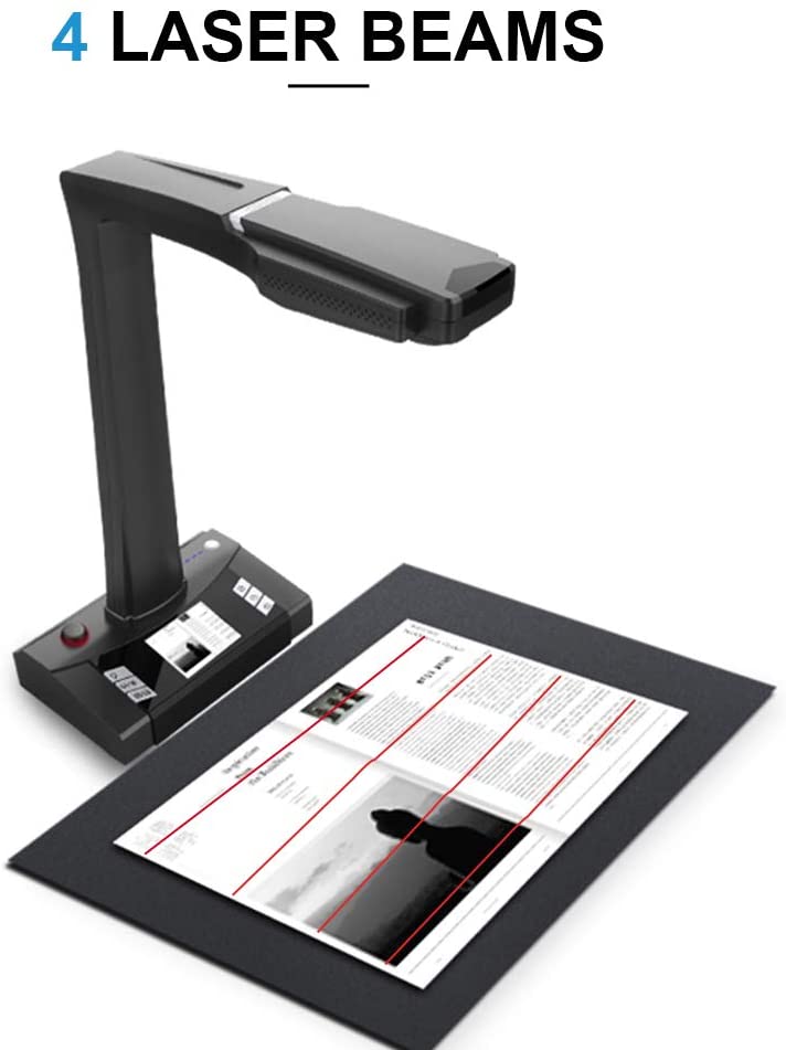 JOYUSING 18MP HD Professional Document Scanner with Auto-Flatten, Book Scanner Machine for Library Office Oline Leanring, Capture A3 A4, Multi-Language OCR, Convert to Word, PDF, Tiff, Excel